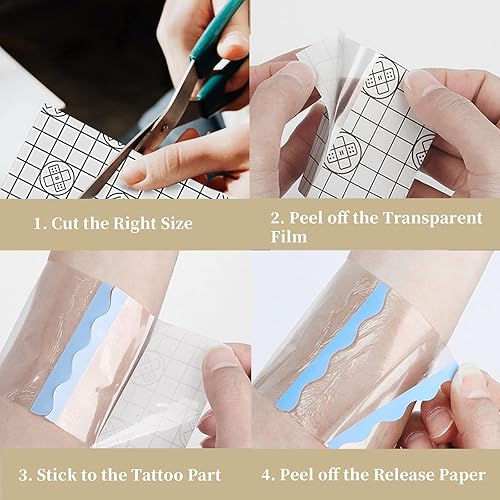 Miniatura 5 de CONVELIFE Vendaje de cuidado posterior del tatuaje, 6 pulgadas x 12 yardas de curación de parche de tatuaje, película protectora transparente de