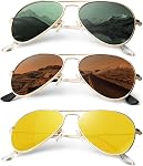 NSSIW Lunettes de soleil Aviator Classic pour hommes et femmes, Lunettes de Soleil avec Lentille Polarisée et UV 400 Protection