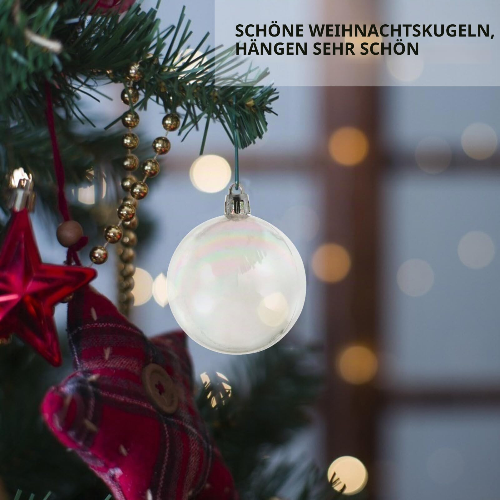 72 Stück Weihnachtskugeln Kunststoff Transparent Runde Baumschmuck Ornament Für Weihnachtsbaum Party Deko Bruchsichere Weihnachtskugeln