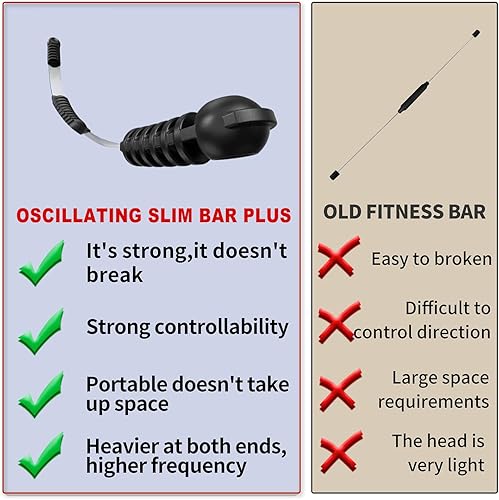 Miniatura 4 de Barra de fitness para entrenamiento, barra de ejercicios elástica, barra de pesas vibratoria, terapia física corporal, entrenamiento de fuerza