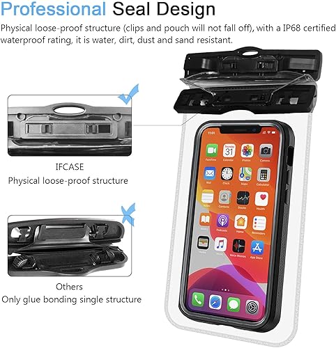 Miniatura 2 de IFCASE Funda impermeable universal, paquete de 2 bolsas grandes a prueba de agua para iPhone 14 Pro Max, 13 12 11 XS XR 7 8 SE, Samsung Galaxy S23