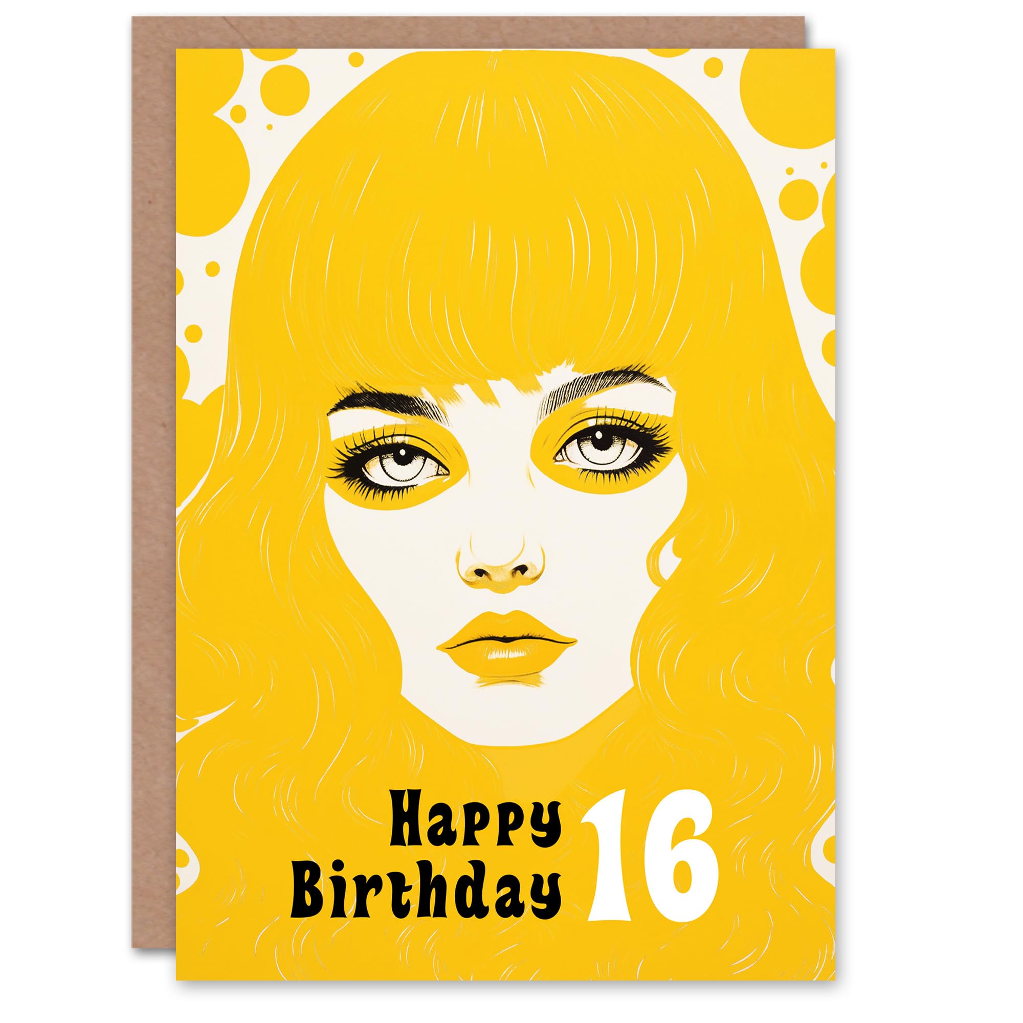 Artery8 Birthday Greeting Card Summer Yellow Cool Girl Age 16 Year Old 16th For Her