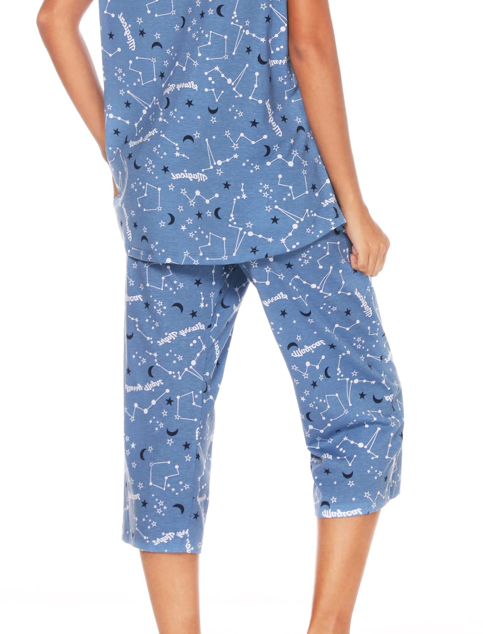 Pijama para mujer, 3/4 de largo, pantalones cortos para el tiempo libre, ropa de dormir con cordones