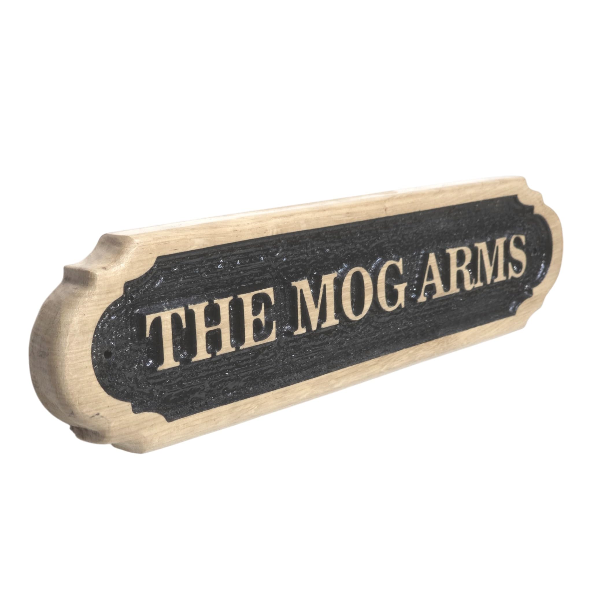 Personalised Carved Wooden Oak Custom Address Sign House Name Outdoor Plaque Solid Wood (100x400mm)