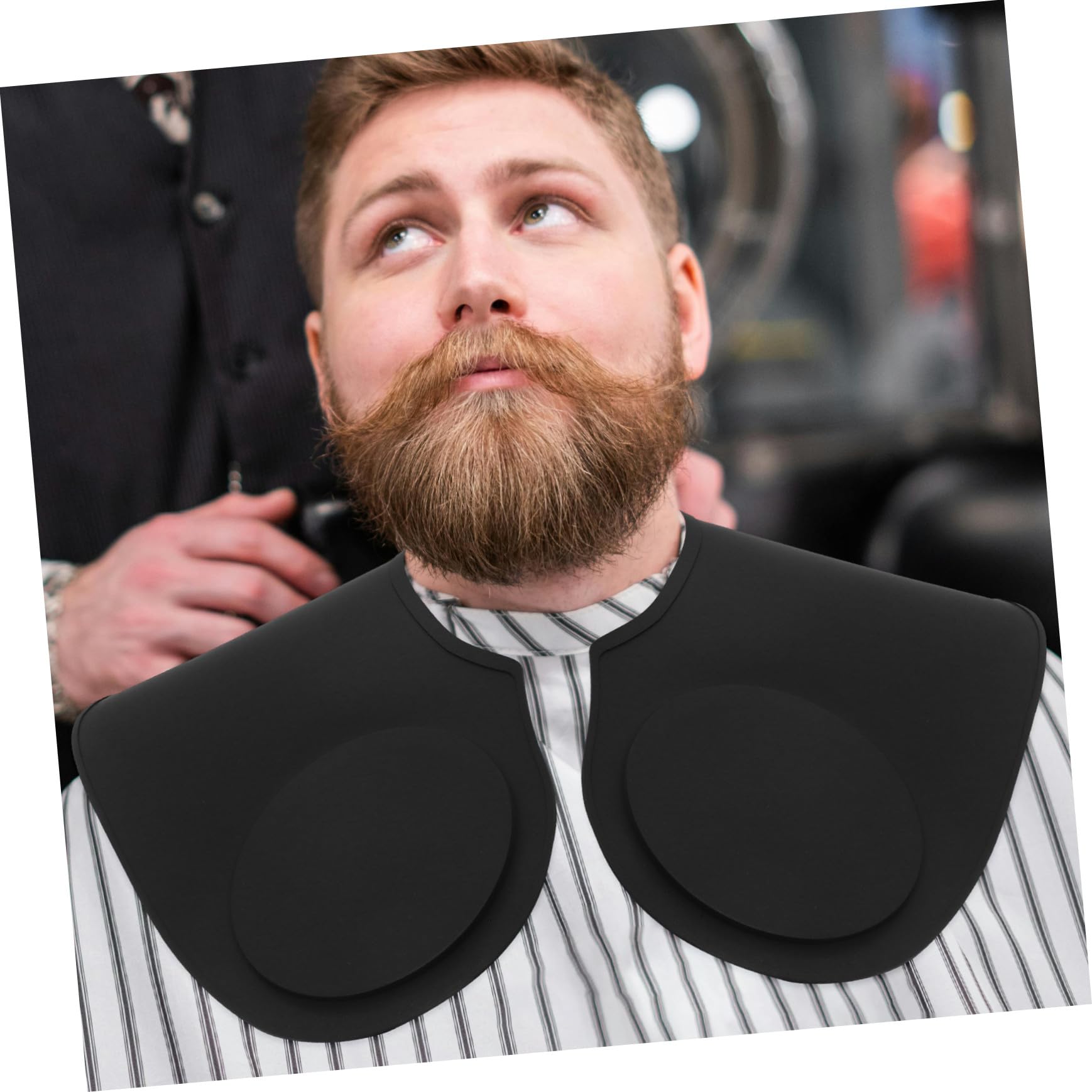 PLAFOPE Capa de Peluquero de Silicona Grande Negro Líneas Guía para Cortar y Teñir el Pelo, Capa para Salón Profesional, Ligera y Flexible, Uso en Peluquería y Barbería
