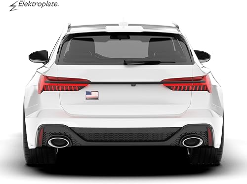 Miniatura 8 de Emblema de automóvil cromado con bandera americana grande