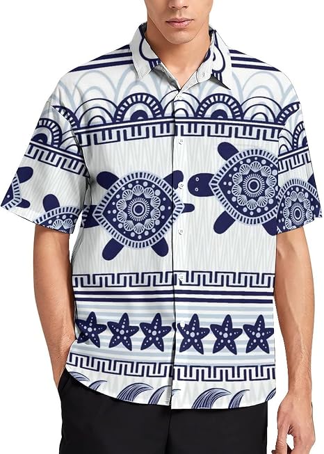 Amazon Co Jp シャツ メンズ 半袖 海亀 動物柄 魚柄 エスニック柄 ビジネス カジュアル トップス 半スリーブ 服 吸汗速乾 通気性 汗染み防止 快適な 軽い 柔らかい ゆったり かっこいい オシャレ 春夏秋 対応 大きいサイズ 人気 服 ファッション小物