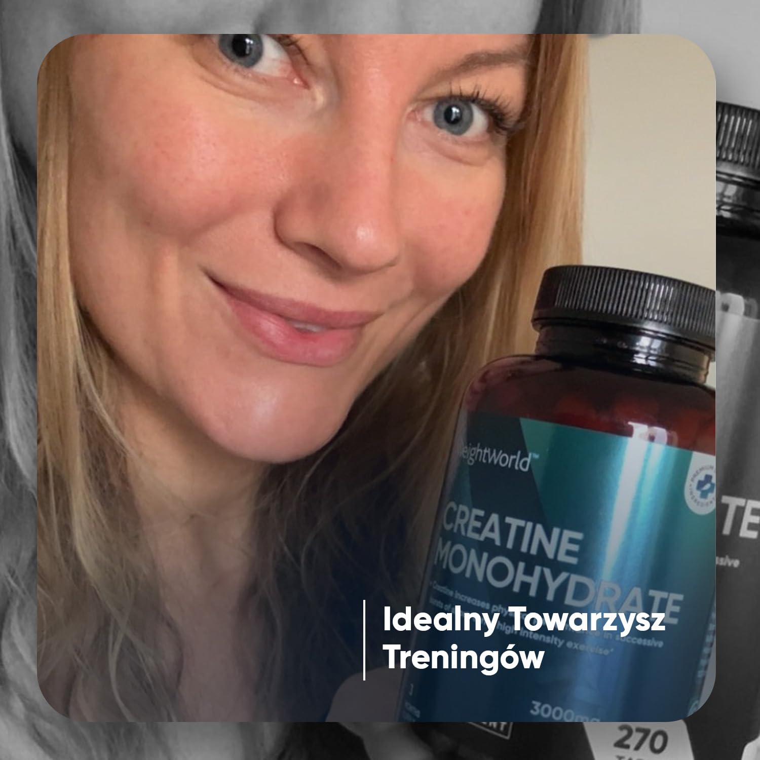 Monohydrat kreatyny 3000 mg – 270 wegańskich tabletek kreatyny, zapas na 3 miesiące – suplement diety dpowiedni dla wegan, 3 tabletki dziennie, bez GMO, laktozy i stearynianu magnezu