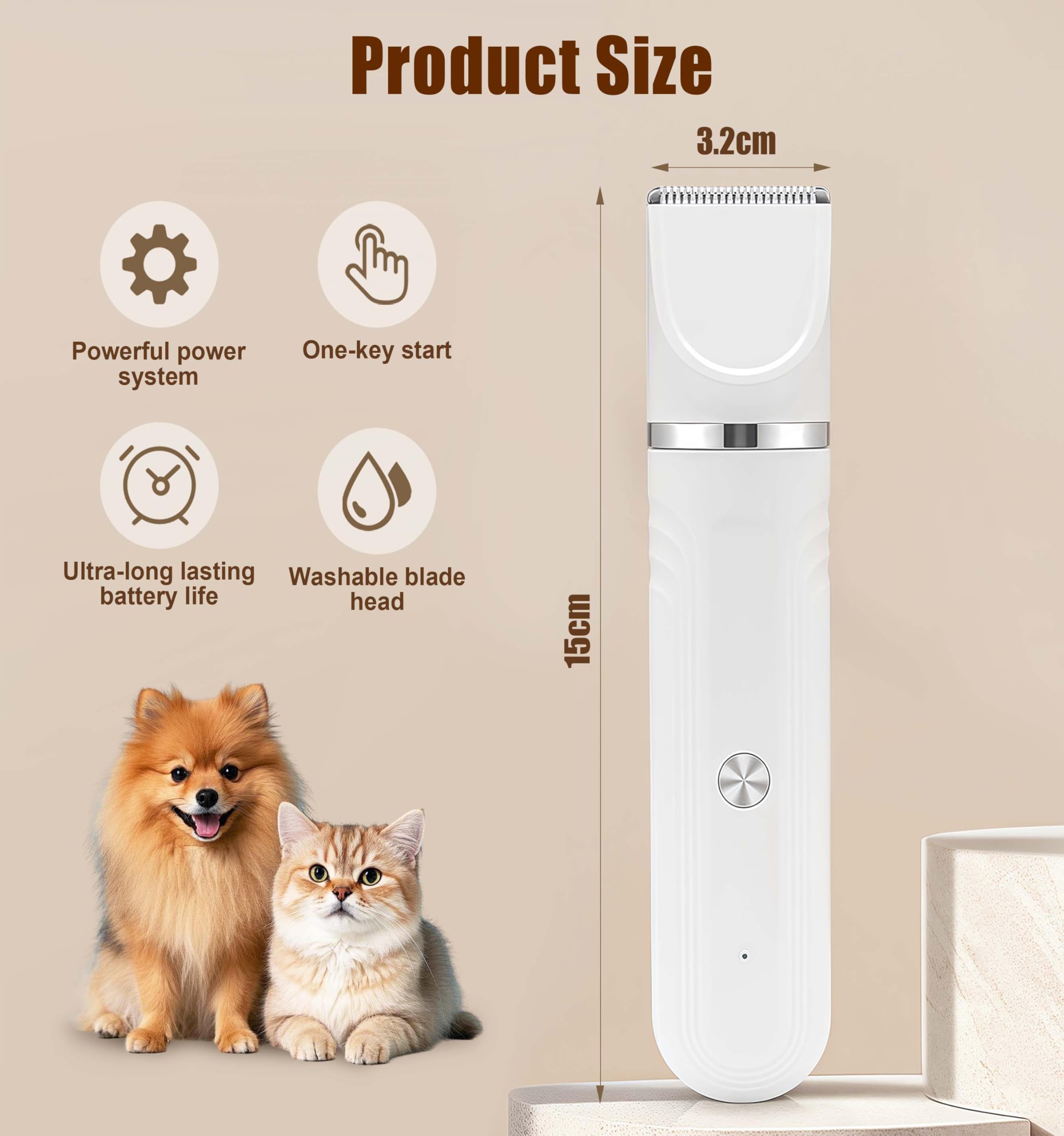 Flintronic 4 in 1 Dog Clippers Professional, Dogs Grooming Clippers Kit, Rechargeable Pet Paws Trimmer - Image 2