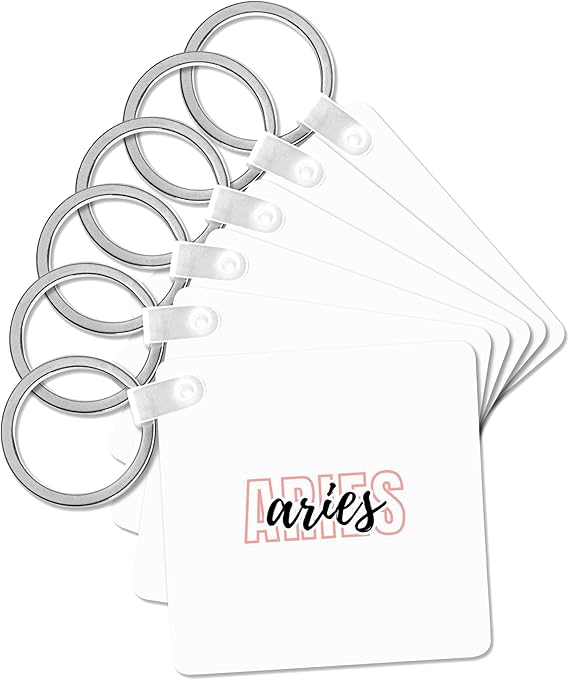 Zodiac Sign - Aries Text, Key Chain