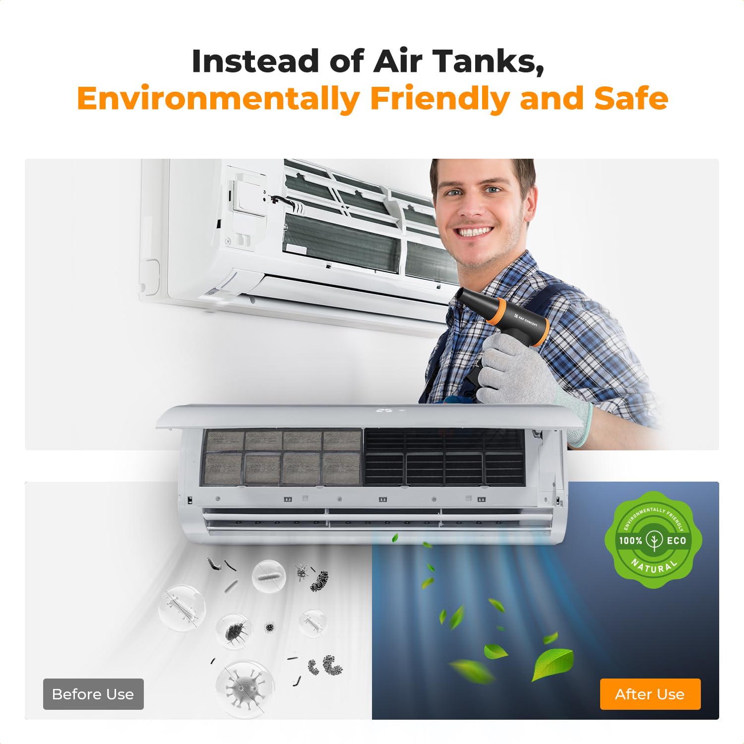 K&F CONCEPT Brushless Compressed Air Duster, 3 Gear Adjustable, 120000 RPM Super Power,Rechargeable&Portable, with Fast Charging, for Deep Computer Clean, Keyboard, Car Dry, Home - Image 8