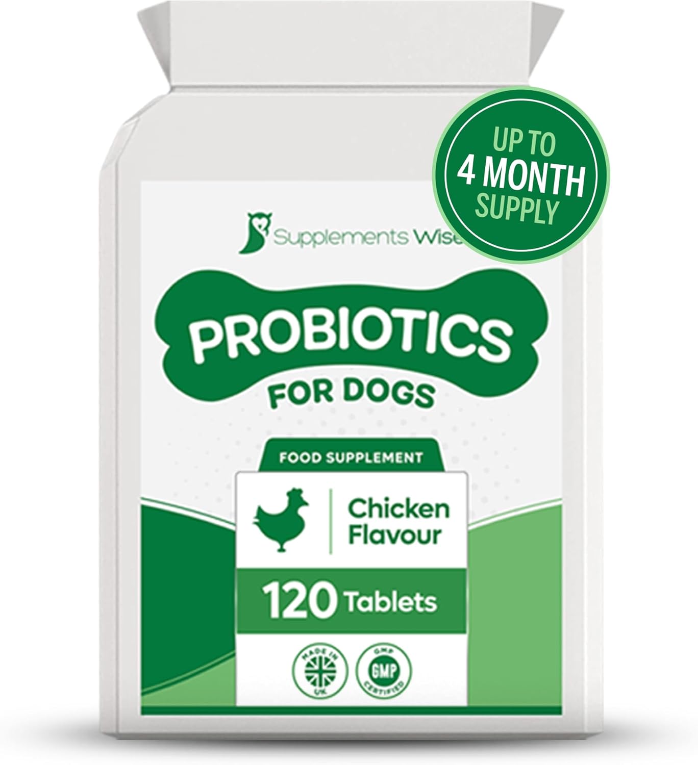 Probiotics For Dogs – Yeast Balance – Dog Probiotic for Gut Health, Diarrhea, Wind, Anal Gland – Tummy Settler – Itchy Skin – 120 Tablets with Prebiotics and Digestive Enzymes