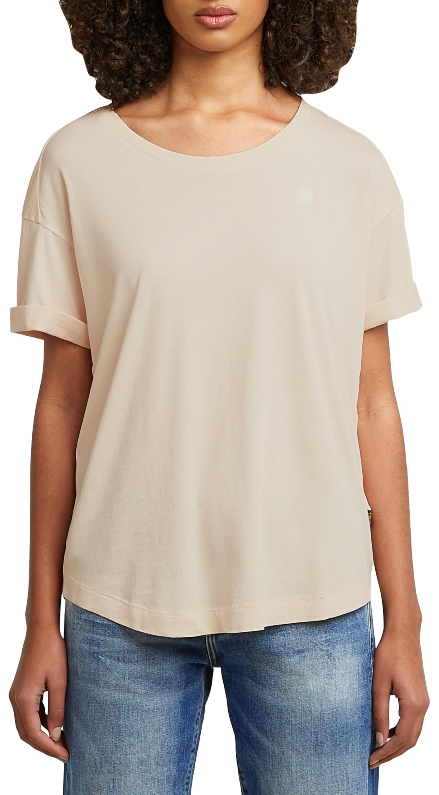 G-Star Women's Rolled Up Sleeve Boyfriend Top, Pink (linen D24524-4107-G998), S