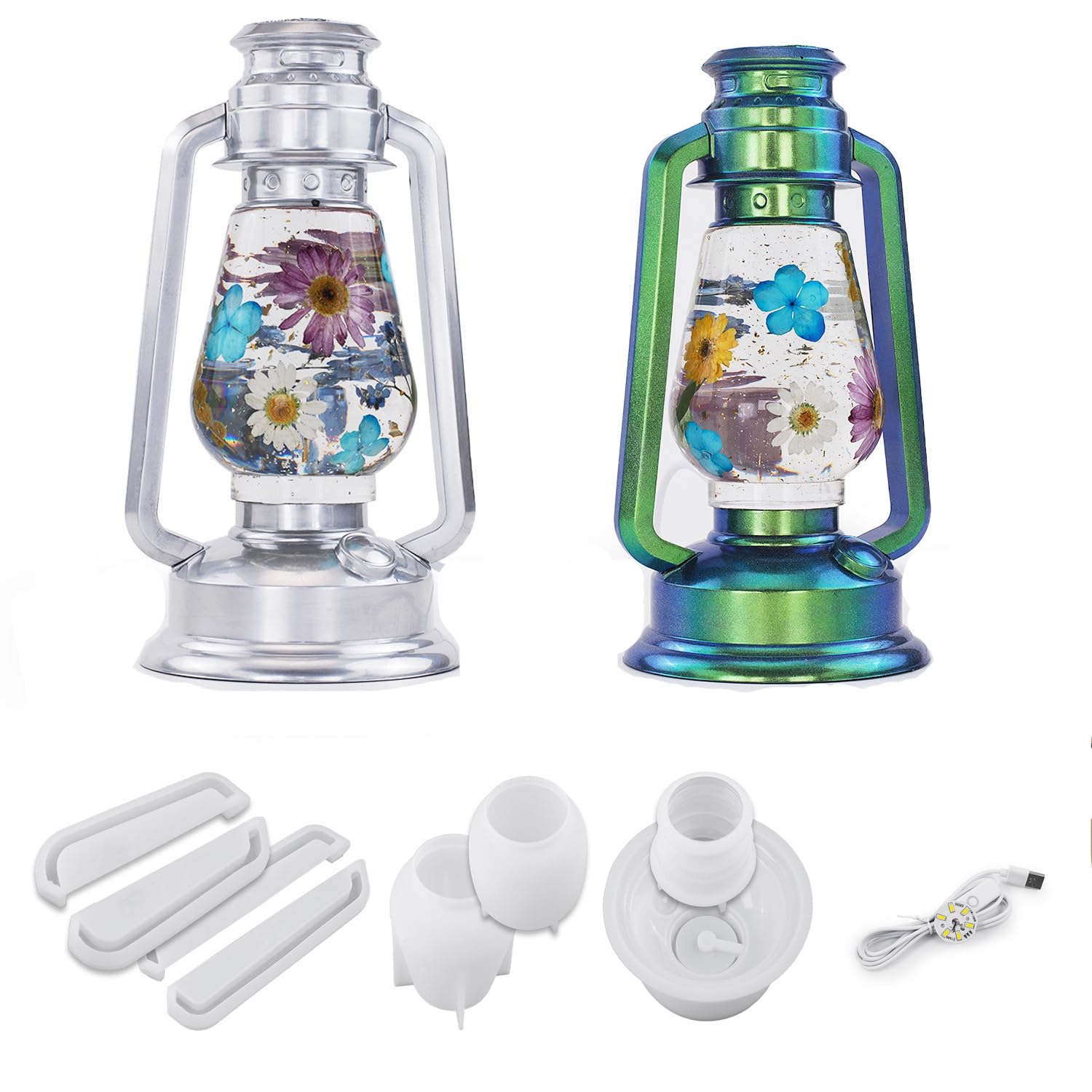 Smekhoxo White Kerosene Lamp Camping Lantern Ornament Resin Mold Set