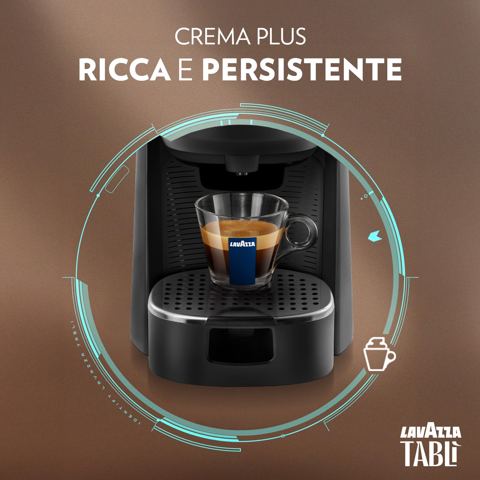 Lavazza, Tablì, Macchina Caffè Creata Esclusivamente per Tab 100% Caffè, Controllo Remoto con App, Compatibile Alexa e Google Home, Serbatoio d'Acqua 1.2L, 1450 W, 165 x 330 x 390mm, Rossa