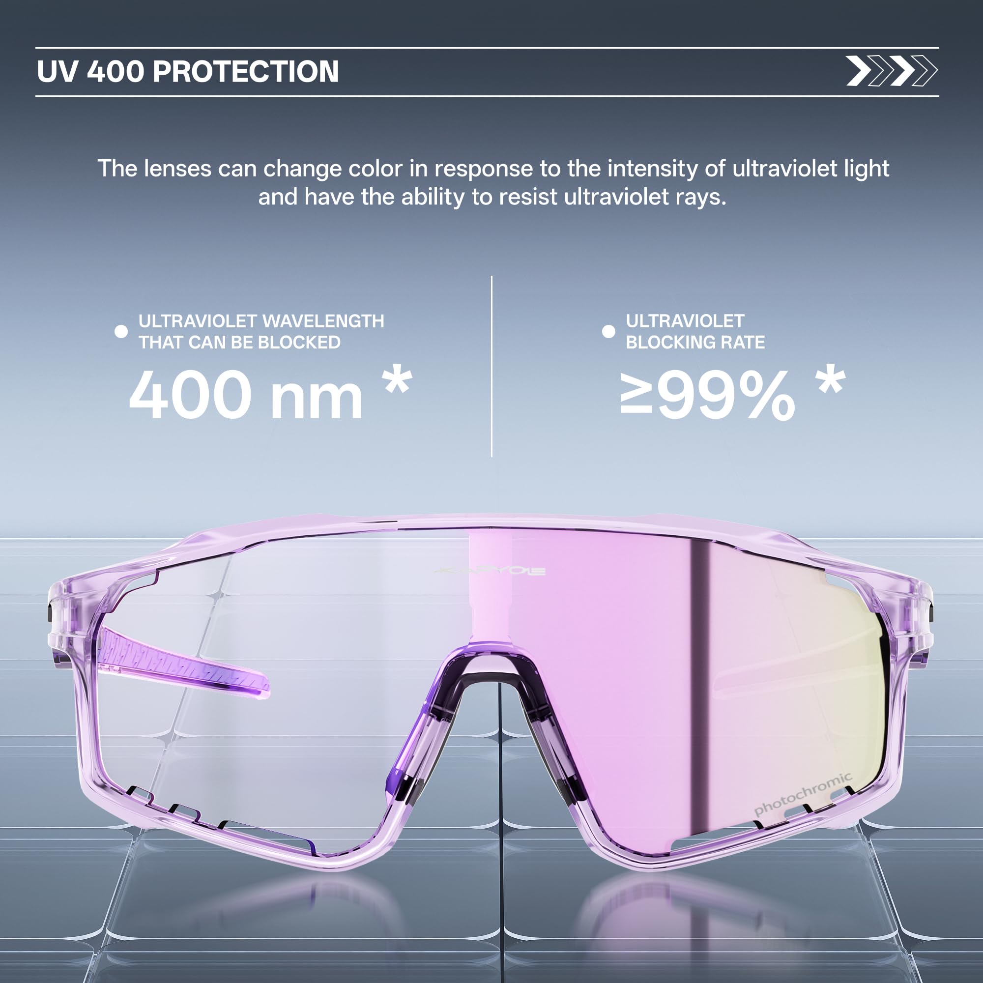 KAPVOE Gafas de Ciclismo Hombre Mujer K76 | Montura TR90, almohadilla nasal ajustable para ciclismo.