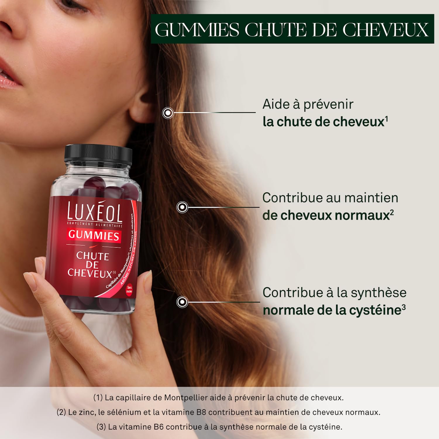 LUXEOL -44%(1) De Chute De Cheveux - Complément Alimentaire Chute De Cheveux Réactionnelle (3 Mois, 90 Gélules) + Shampooing & Après-Shampooing Antichute 200ml - Fabriqués En Europe