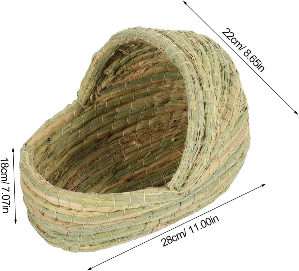 Toyvian Natural Straw Chicken Laying House Woven Small Pet Nest Comfortable Coop Bed
