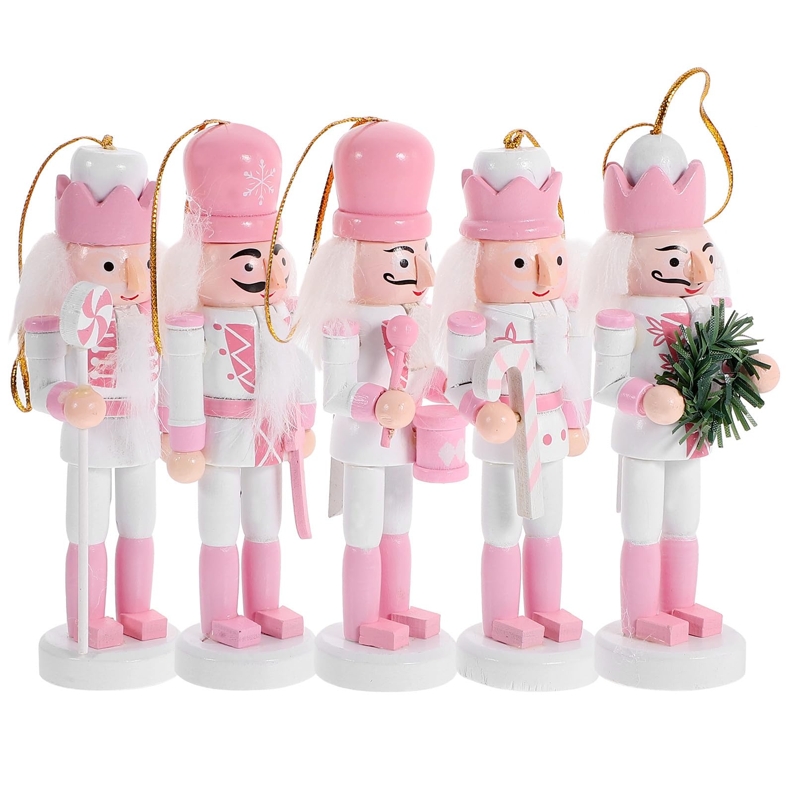 FRCOLOR 15 Piezas Cascanueces Navideño de Madera Colgante, Rosa