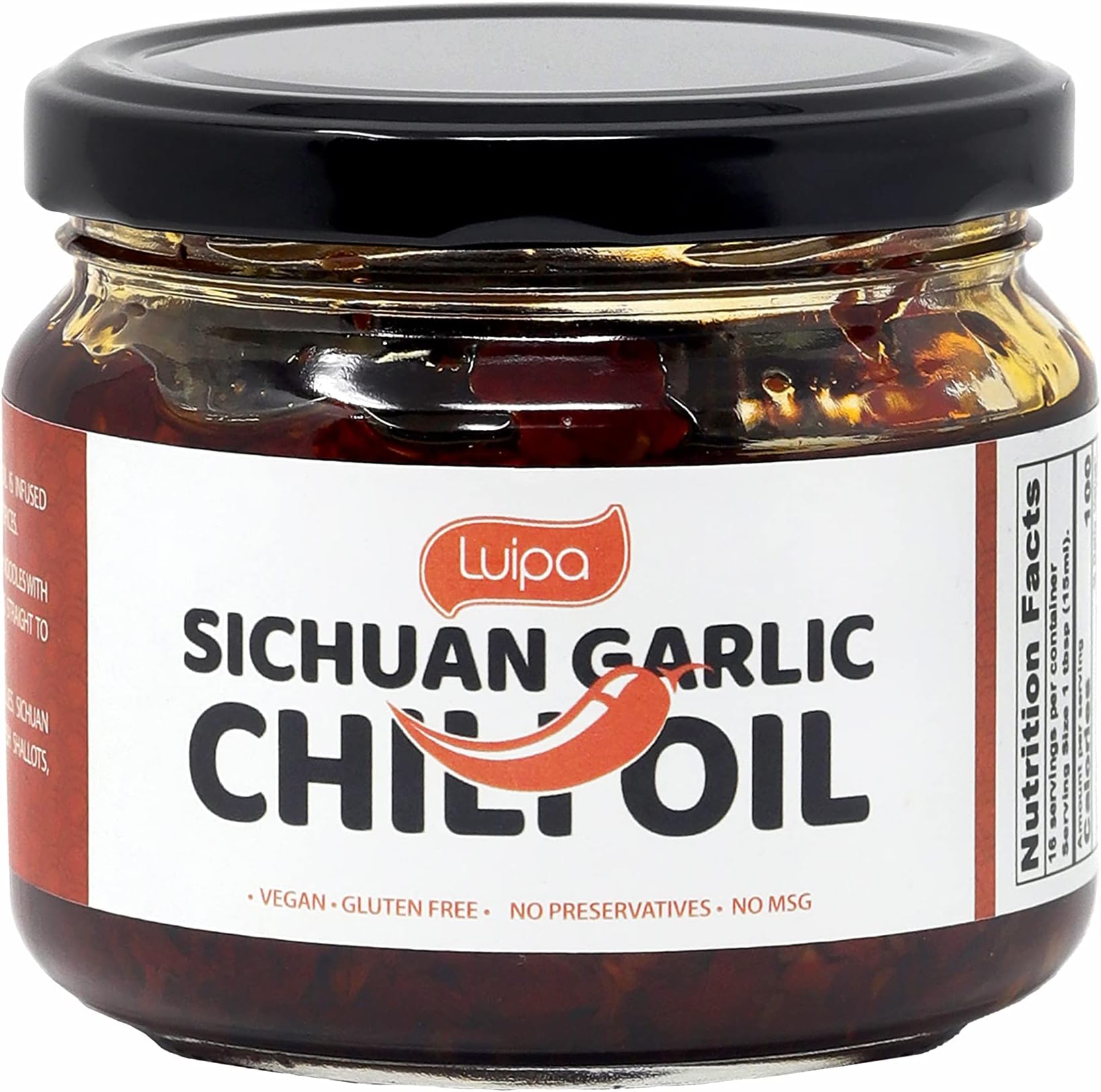 LUIPA Sichuan Garlic Chili Oil, Spicy, Crunchy, Garlicky Flavor Chilli Oil, All-Purpose Condiment, No Artificial Colors, Additives, Or Preservatives (150gms)