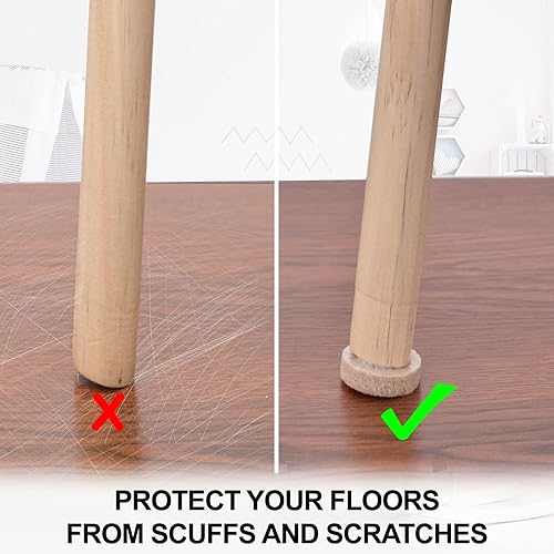 Miniatura 4 de 73 almohadillas de fieltro para muebles protectores de suelo para sillas protectores de fieltro autoadhesivos para patas de sillas para suelos de