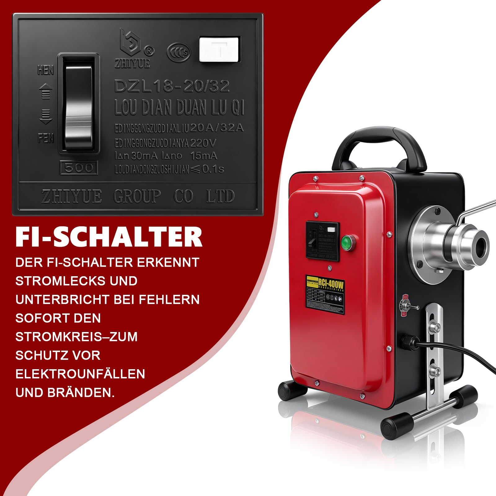 400W Elektrisch Rohrreinigungsspirale mit Spirale 16m x Ø16mm & 5m x Ø10mm | f. Ø20-100 mm Rohrleitungen, 450 U/m, Rohrreinigungsmaschine Abflussreiniger Spirale Rohrreiniger Reinigung Drain Clean,