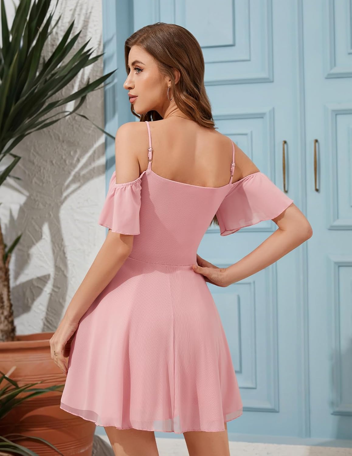 Meetjen Womens Short Cocktail Dresses 2026 Formal Party Sparkly Sequin Graduation Off Shoulder Prom Dress for Teens - Image 3