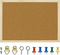 Vista 8 de OWLKELA Tablero de corcho de 24" x 36" con marco de madera, tablero de anuncios de corcho, tablero de corcho con marco de madera de roble, tablero