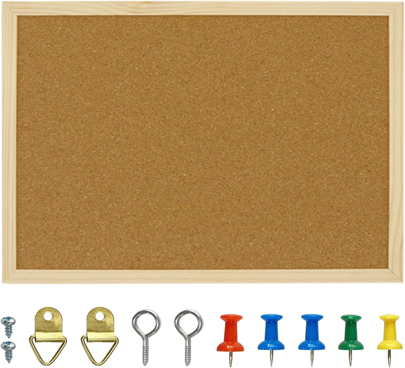 17.7 X 13.3 Inch Cork Board Bulletin Board, Wall-Mounted Presentation, Message Notice Pin Board, Perfect for Office & Home Decor, School, Cubicle