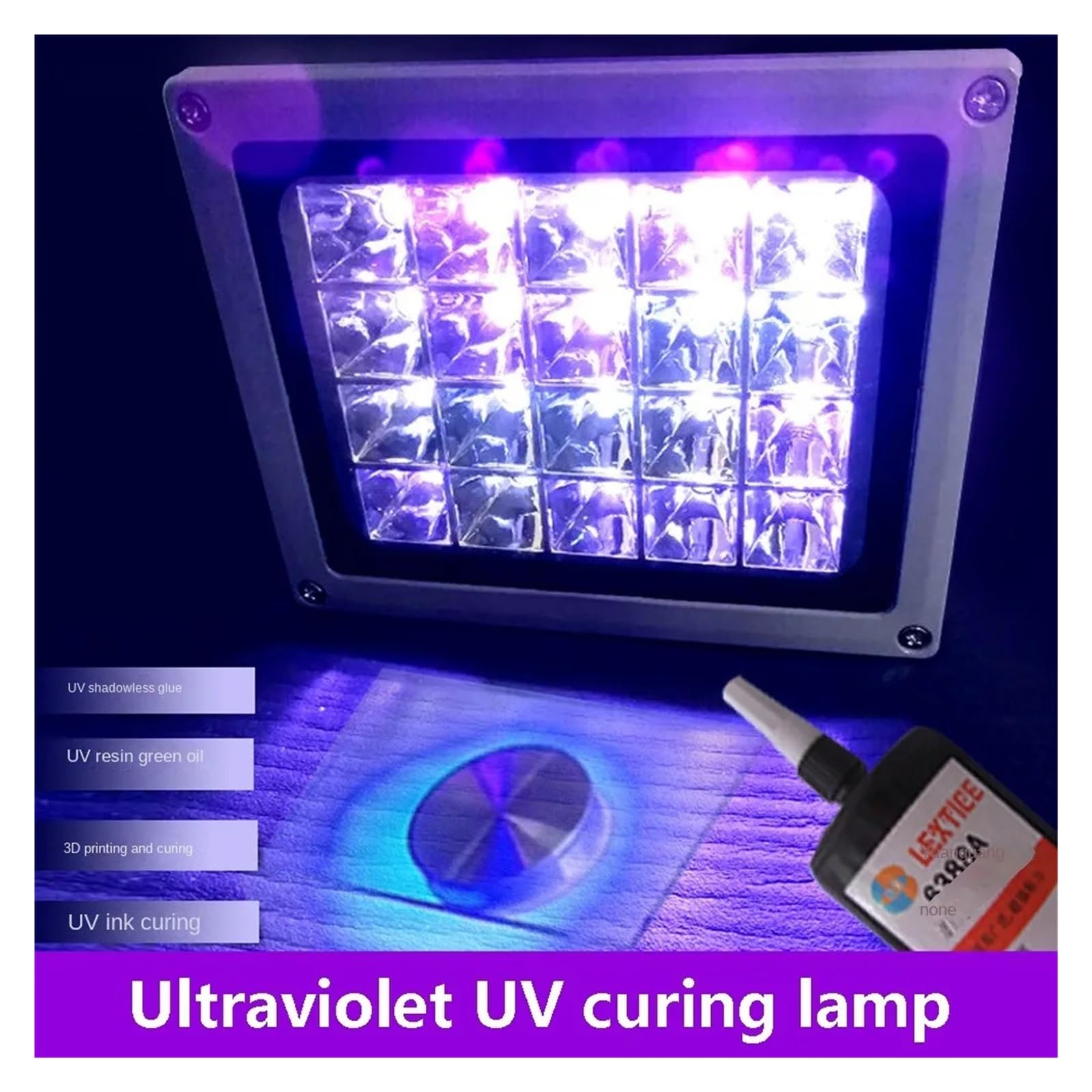 Luce LED UV, 50W 100W LED UV Resina Che Cura Luce 405nm 395nm 365nm Lampada A Raggi Ultravioletti for SLA DLP 3D Stampante Resina PCB riparazione Olio Verde Lavoro Manuale FAI DA TE Che Cura per unghi