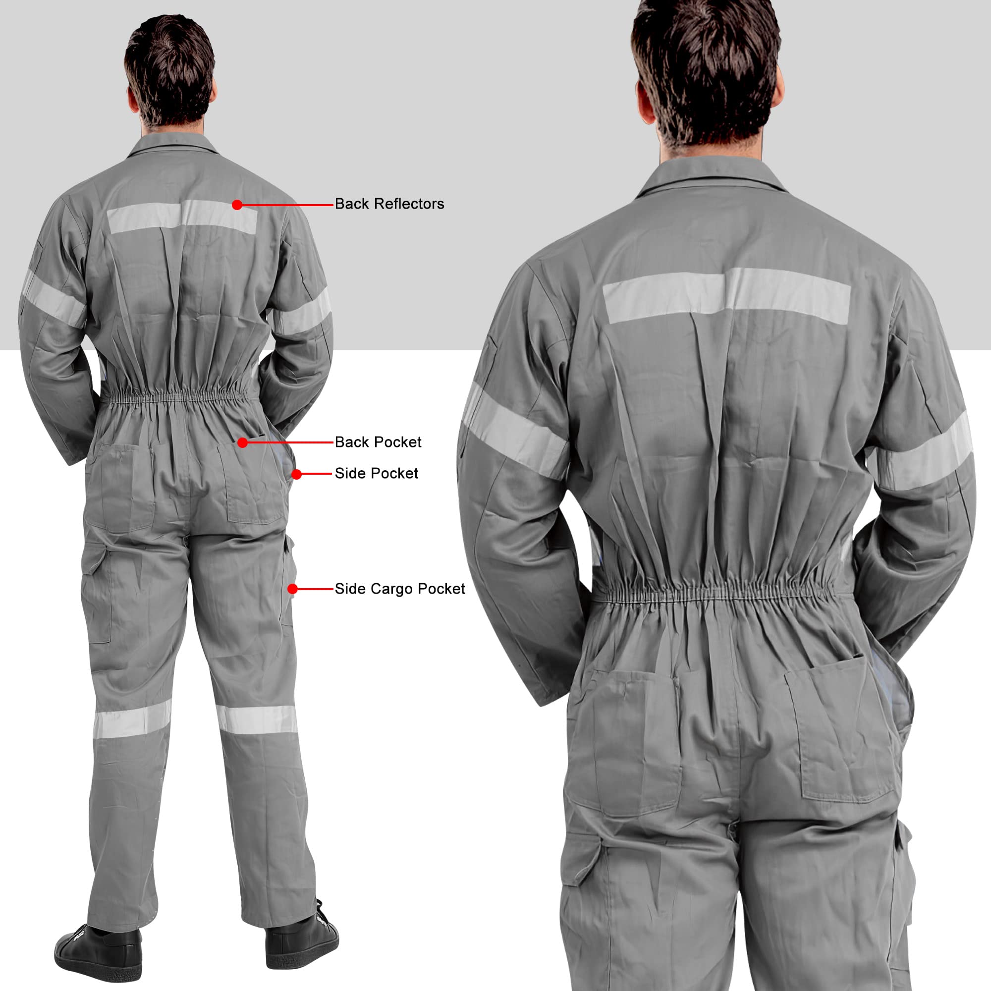 Buy Tuta Da Lavoro Grigia Da Uomo Online Italia - Foto 3