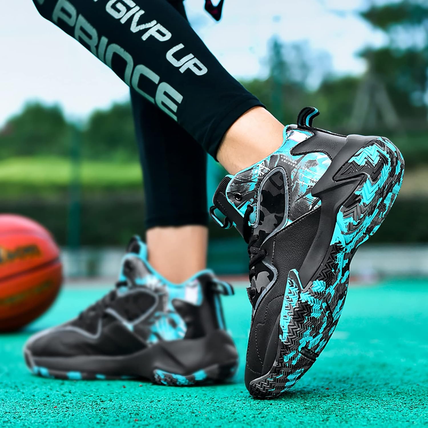 CJSPORX Mens Basketball Shoes Breathable Non Slip Running Fashion Sneakers