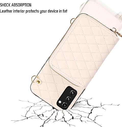 Miniatura 5 de Furiet Funda tipo cartera cruzada desmontable para Samsung Galaxy S20 FE 5G 6.5 pulgadas con monedero con cremallera, múltiples ranuras para