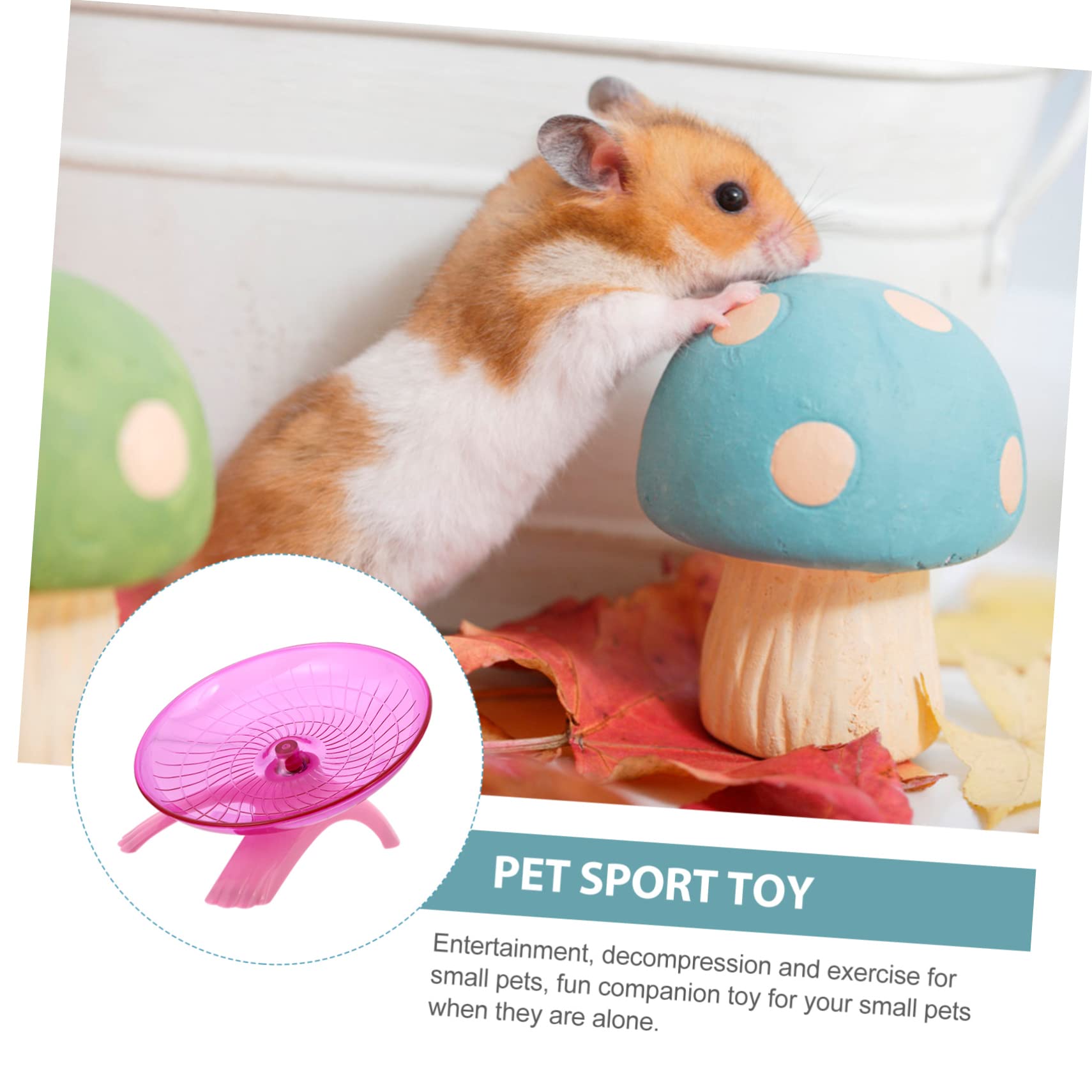 Abaodam 2pcs Enrichment Hamster Mute Bearing Running Wheel Portable Rodent Hamster Exercise Wheel Indoor Roller for Activity Shaped Exercise Roller Large Mesh Cute Plastic