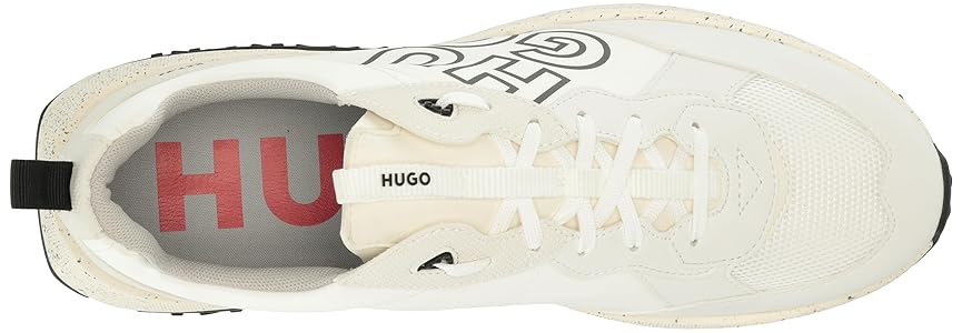スニーカー HUGO Men Sneakers White 50536201 116 HUGO - Faux-leather lace-up trainers with logo details - White