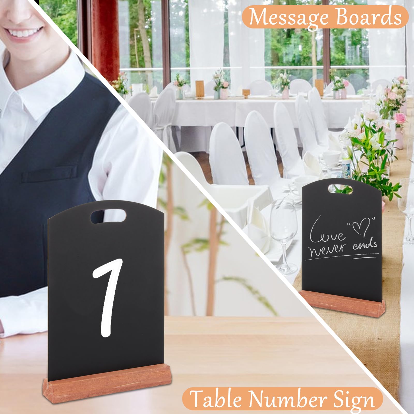6 lavagne da tavolo formato A4, 30 x 21 cm, lavagna a doppia faccia con supporto, lavagna per menù, per matrimoni, bar, ristoranti, feste