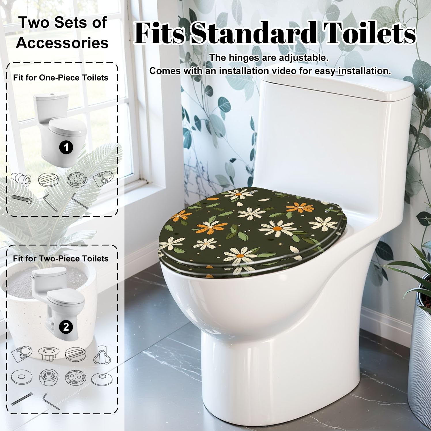Sedile WC allungato per bagno