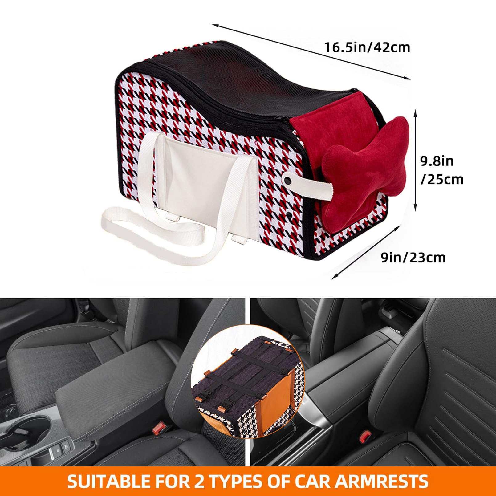 Seggiolino Auto Per Cani Antiscivolo E Lavabile - Con Cintura Di Sicurezza E Borsa Portaoggetti | Per Cuccioli E Animali Piccoli - Foto 2