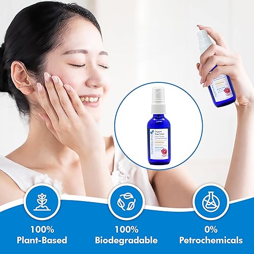 Miniatura 3 de Blue Beautifly Tónico de rosa orgánico  Bruma de hidratación instantánea para refrescar todo tipo de piel  Certificado orgánico USDA  Aroma de rosa