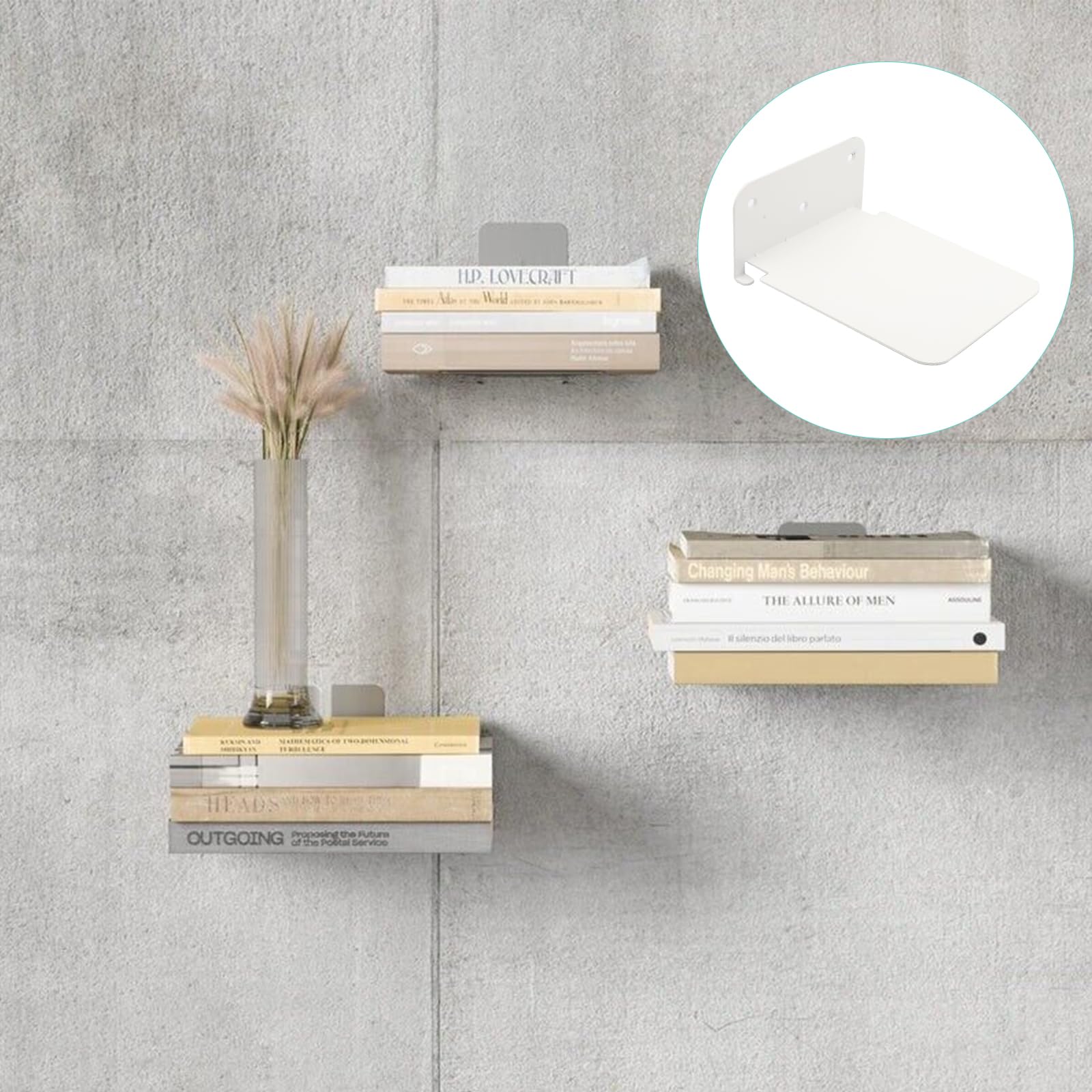 Mensole Invisibili Bianche - 6 Pezzi Per Libri E Decorazioni, Carico 10kg Ciascuna - Foto 7