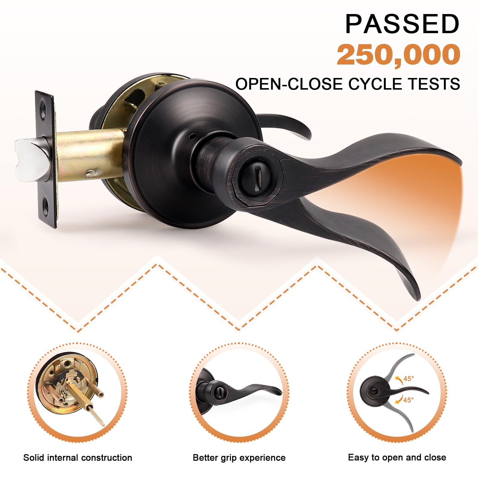 Probrico Dl12061orb Verrou de porte avec, Bronze huilé Finition