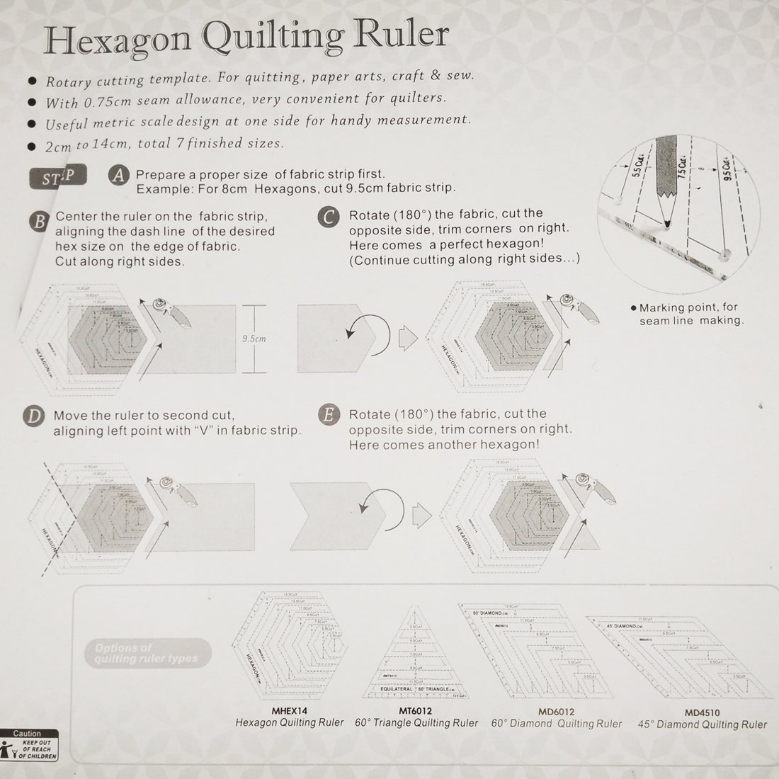 Transparent Patchwork Sewing Rulers 4 Piece Quilting Ruler Set - 60 ...