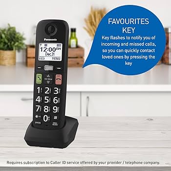 Panasonic Cordless Phone, Easy to Use with Large Display and