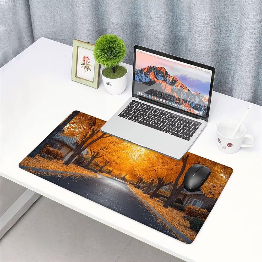 Alfombrilla de Mouse para Juegos, Giallo, XXL, Antideslizante, Impermeable, Diseño de Albero, Extendido, Grande, 1200x600x3mm, para PC, Laptop, Ufficio, Famiglia d-628
