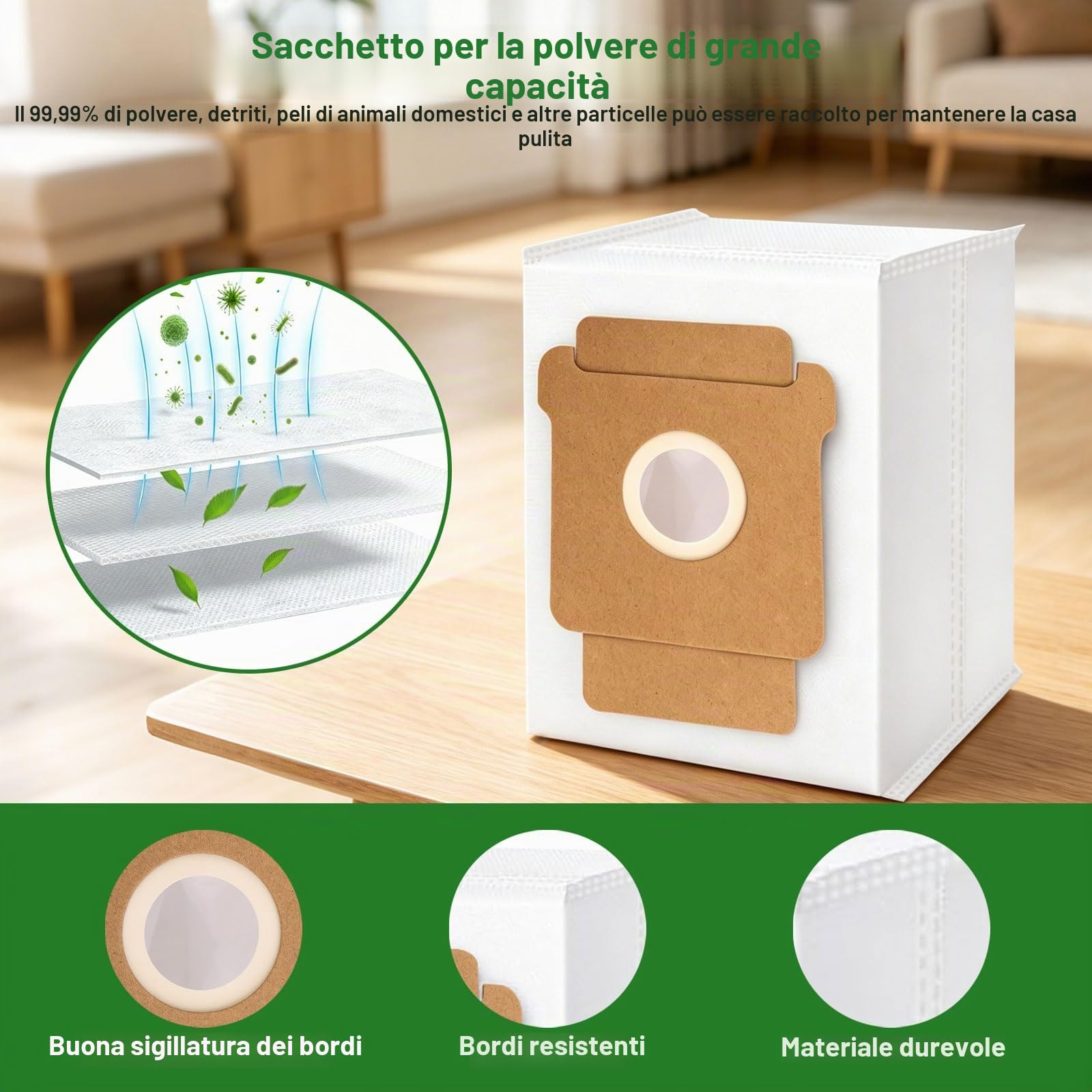 Ricambi per robot aspirapolvere iRobot Roomba Max 705 Combo/706 Combo Accessori 22 pezzi 2 set di spazzole a rullo, 4 filtri, 6 spazzole laterali, 2 mop a rullo, 4 sacchetti