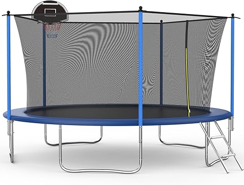 Miniatura 10 de Tranpoline - Tranpoline para exteriores de 16 pies, 14 pies, 12 pies, 10 pies, para niños y adultos, capacidad de peso de tranpoline de 300 a 1000