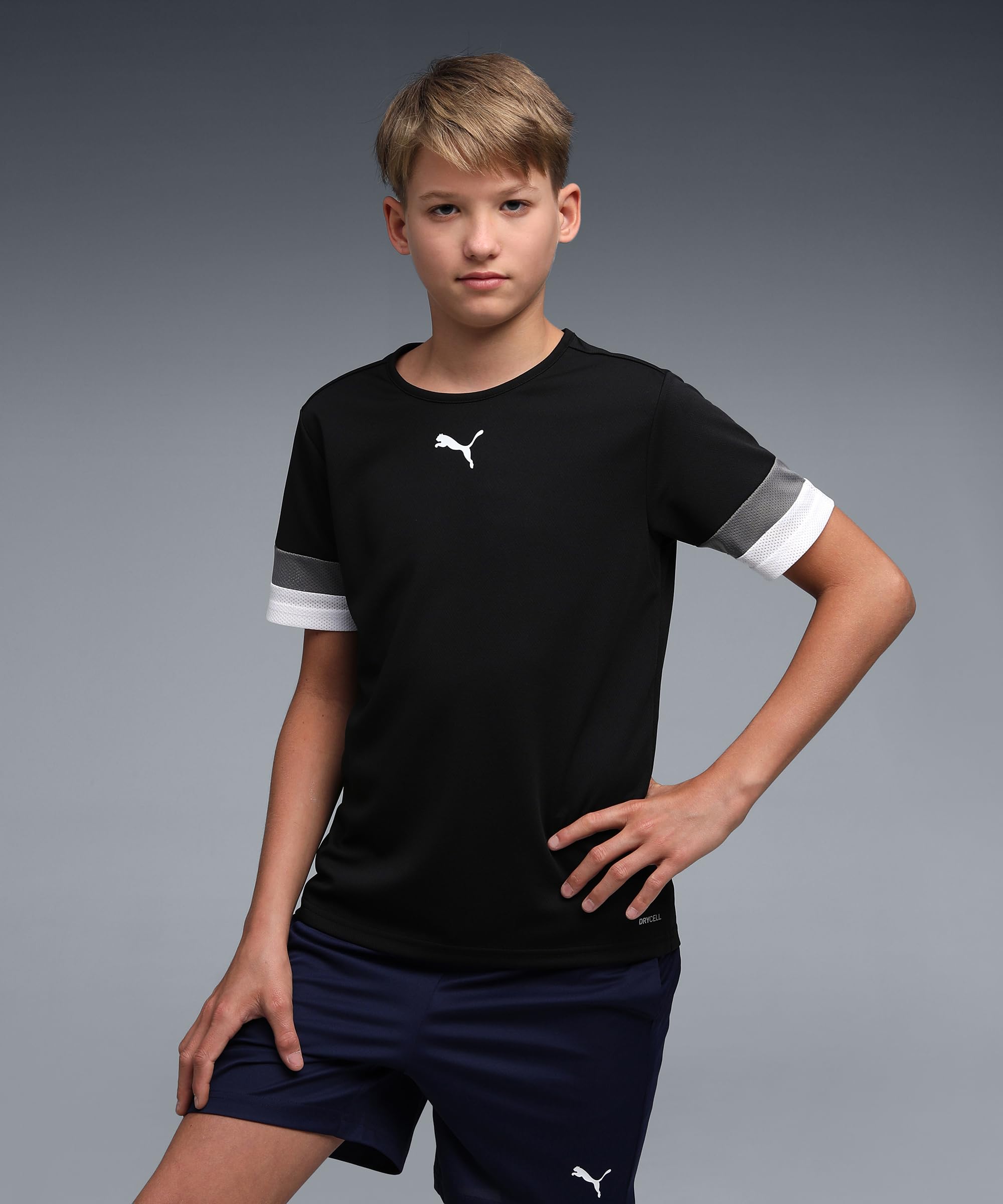 Puma Uniseks Dzieci 704938 teamRISE Jersey Jr Koszulka Sportowa, Puma Black, 128
