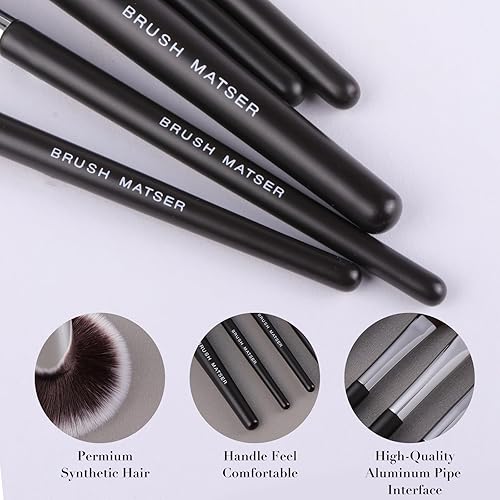 Miniatura 5 de Juego de brochas de maquillaje de ojos premium, 5 piezas de base Kabuki profesional, polvo facial, sombra de ojos, bronceador, rubor labial con