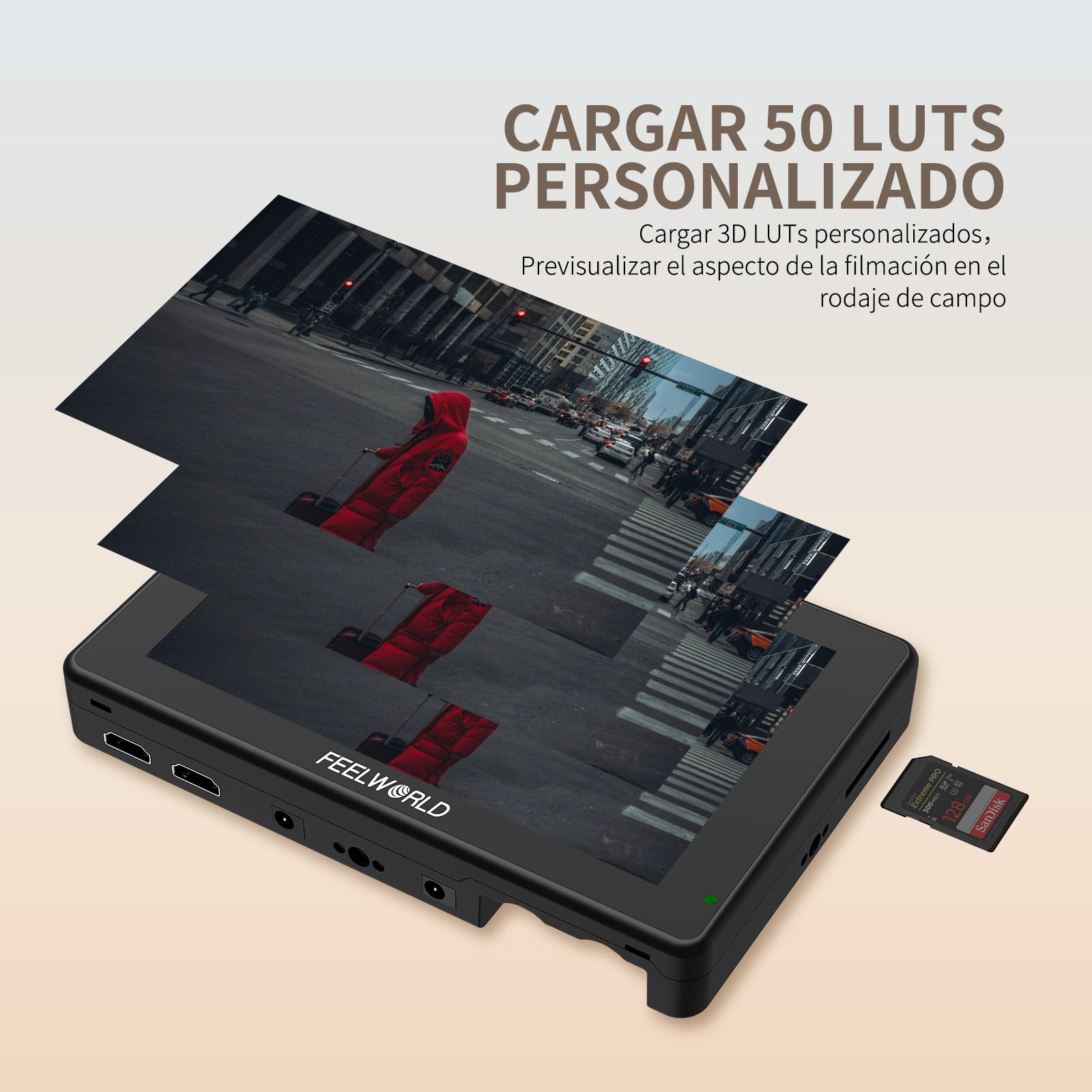 Feelworld LUT7 7 Pulgadas 2200nit Ultra Brillante 3D Lut Touch Screen DSLR Cámara Monitor de Campo 1920x1200 IPS 4K HDMI DC Output Forma de Onda Sensor de Luz