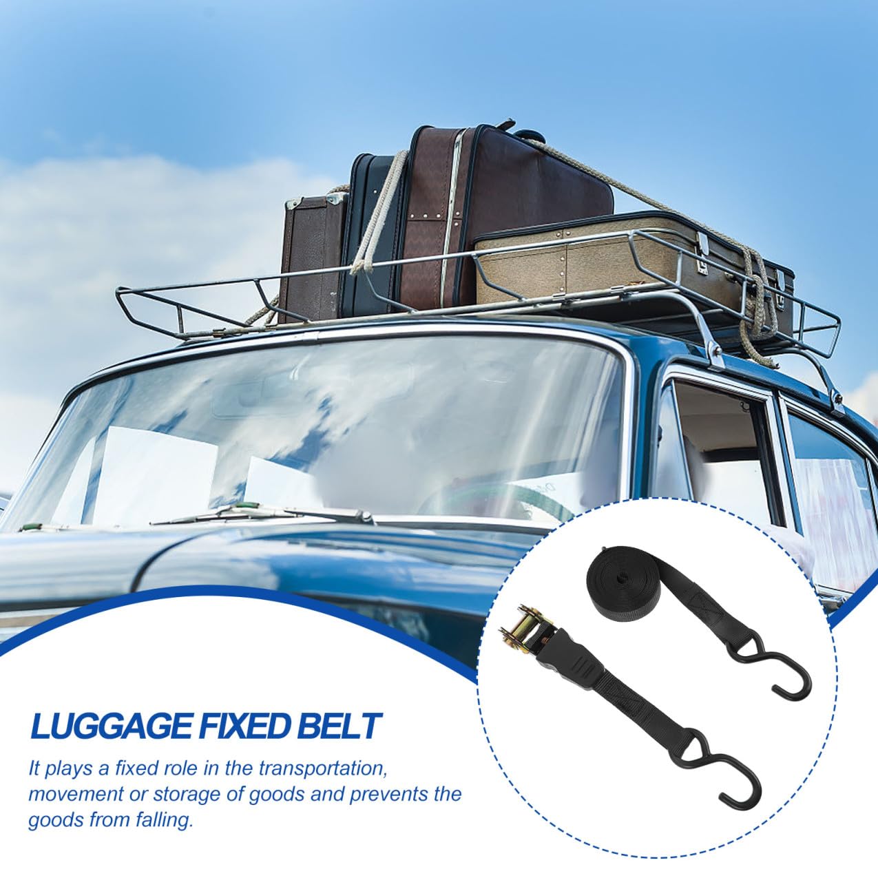 Sangles De Fixation De Bagages 25 Mm Lot De 2 Sets De Noir Ceintures De Serrage Réglables pour Moto Voiture Camping-Car Usage Extérieur Remorquage Transport Sécuritaire
